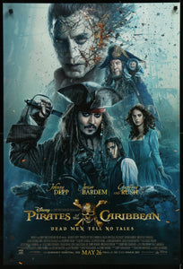 An original movie poster for the film Pirates of the Caribbean: Salazar's Revenge