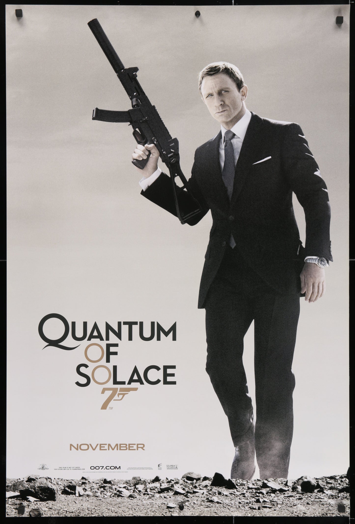 An original movie poster for the James Bond film Quantum of Solace