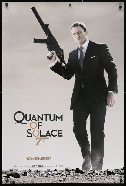 An original movie poster for the James Bond film Quantum of Solace