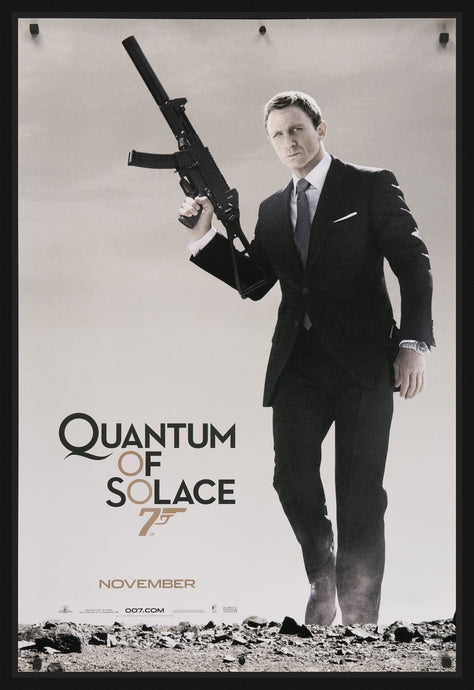 An original movie poster for the James Bond film Quantum of Solace
