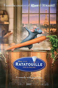 An original movie poster for the Disney Pixar film Ratatouille