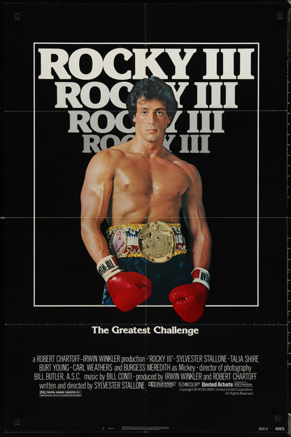 An original movie poster for the film Rocky III