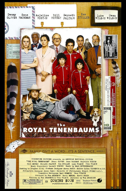 An original movie poster for the Wes Anderson film The Royal Tenenbaums
