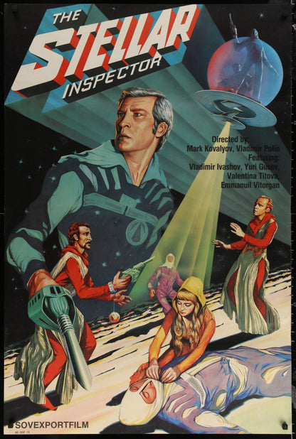 An original movie poster for the Russian sci-fi film The Stellar Inspector