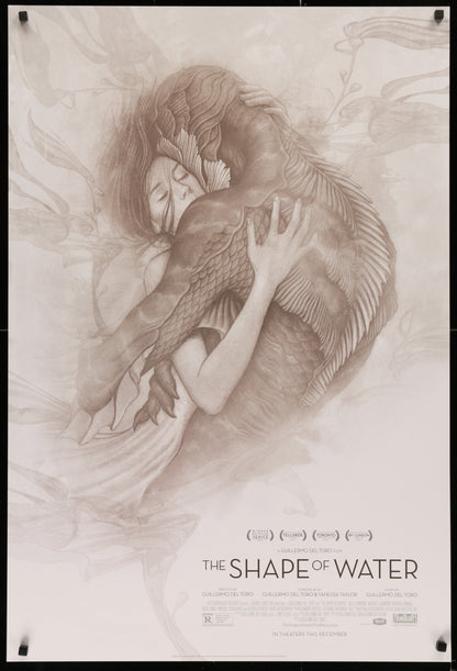 An original movie poster for the film The Shape of Water