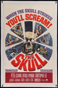 An original movie poster for the horror film The Skull