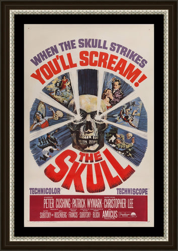 An original movie poster for the horror film The Skull