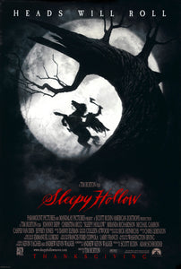 An original movie poster for the Tim Burton film Sleepy Hollow