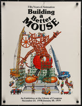 Load image into Gallery viewer, An original exhibition poster for Fifty Years of Animation - Building A Better Mouse - 1978