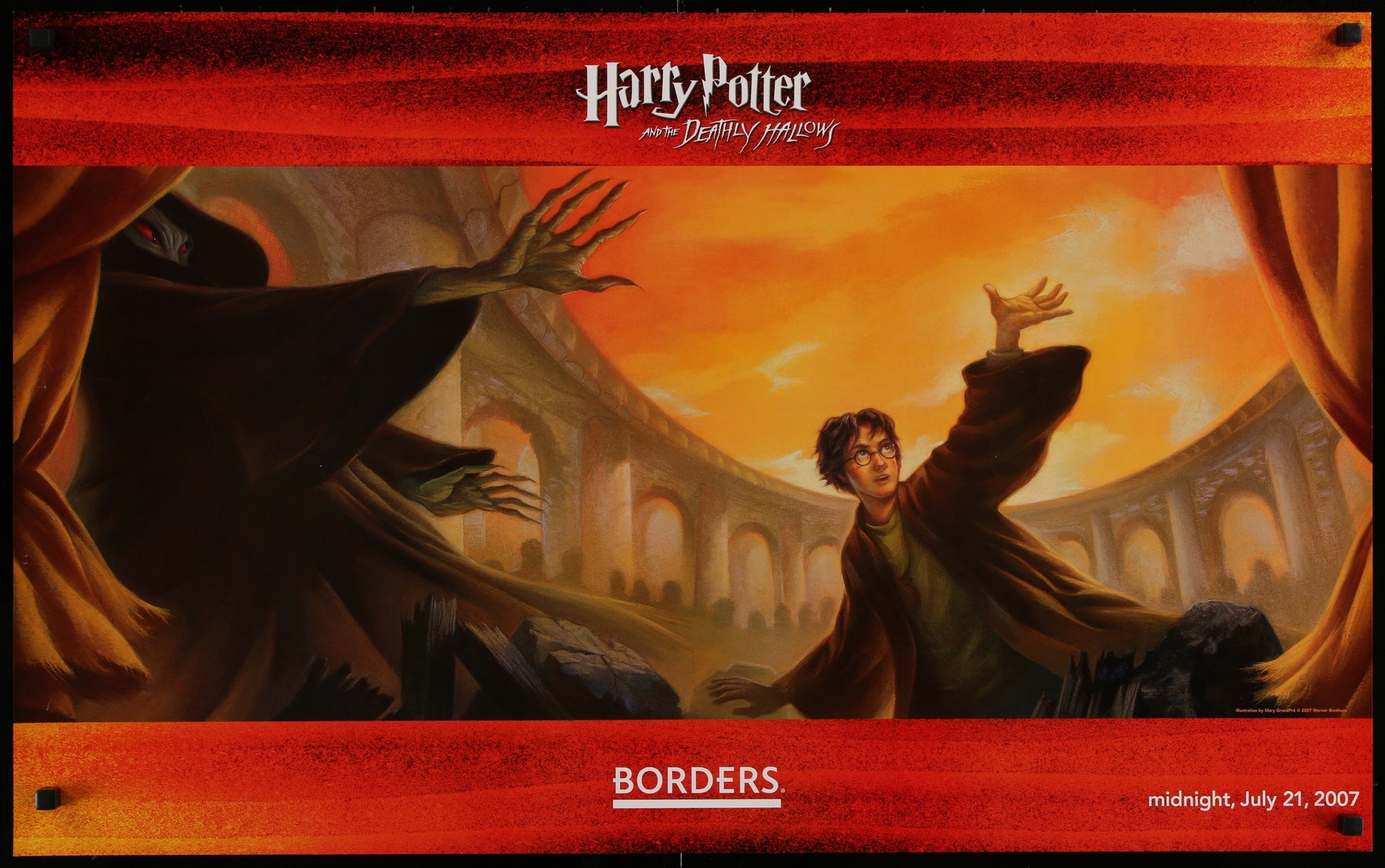An original poster for the publication of Harry Potter and the Deathly Hallows