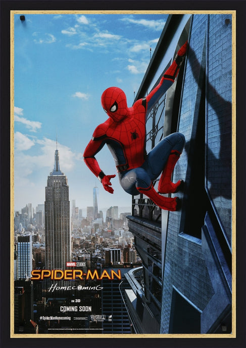 An original movie poster for the Marvel film Spiderman Homecoming