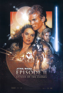 An original movie poster for the Attack of the Clones, Star Wars Episode II /2 