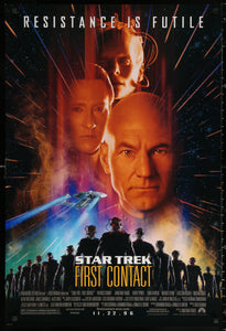 An original movie poster for the film Star Trek First Contact