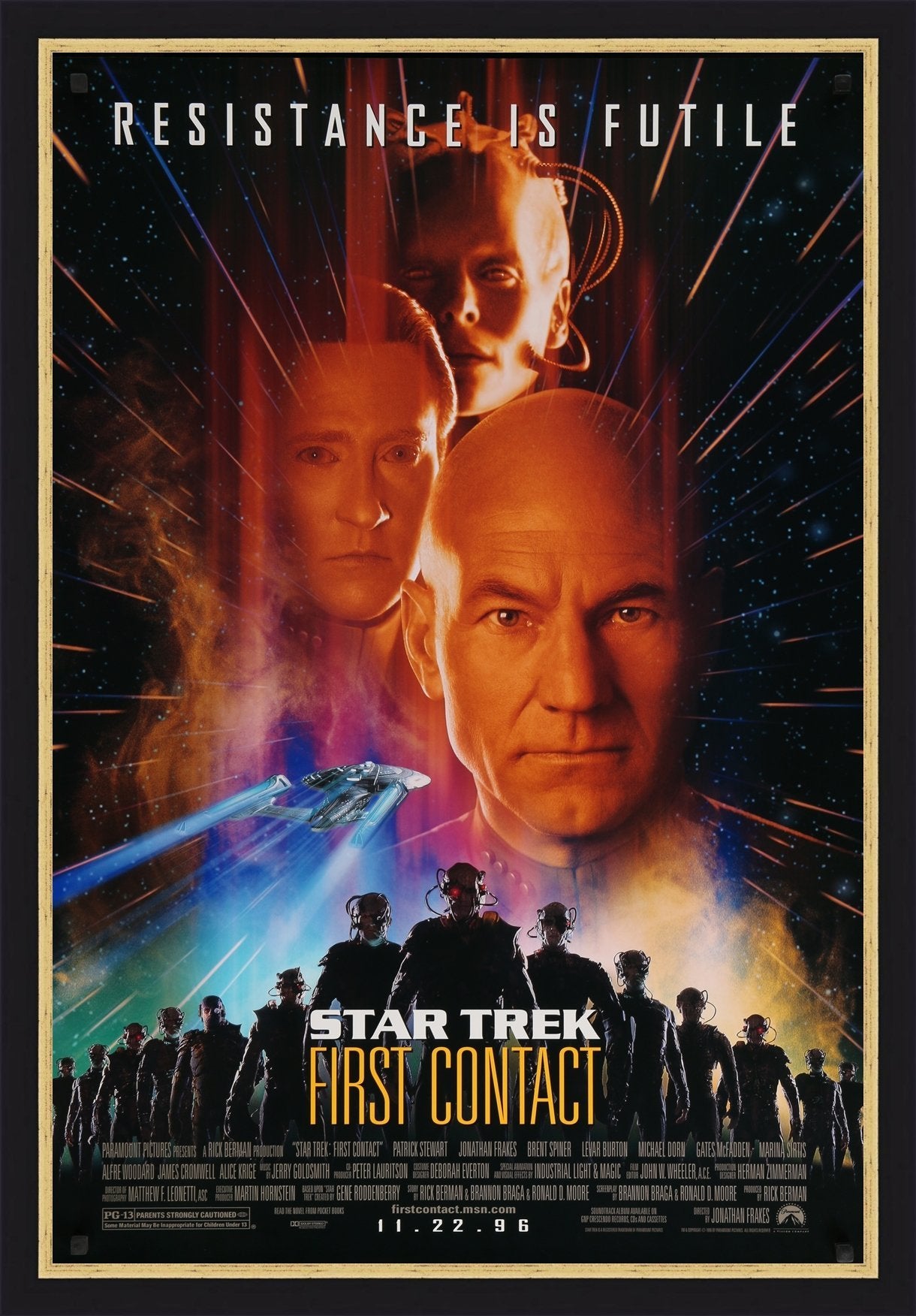 An original movie poster for the film Star Trek First Contact