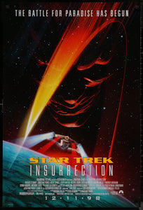 An original movie poster for the film Star Trek Insurrection