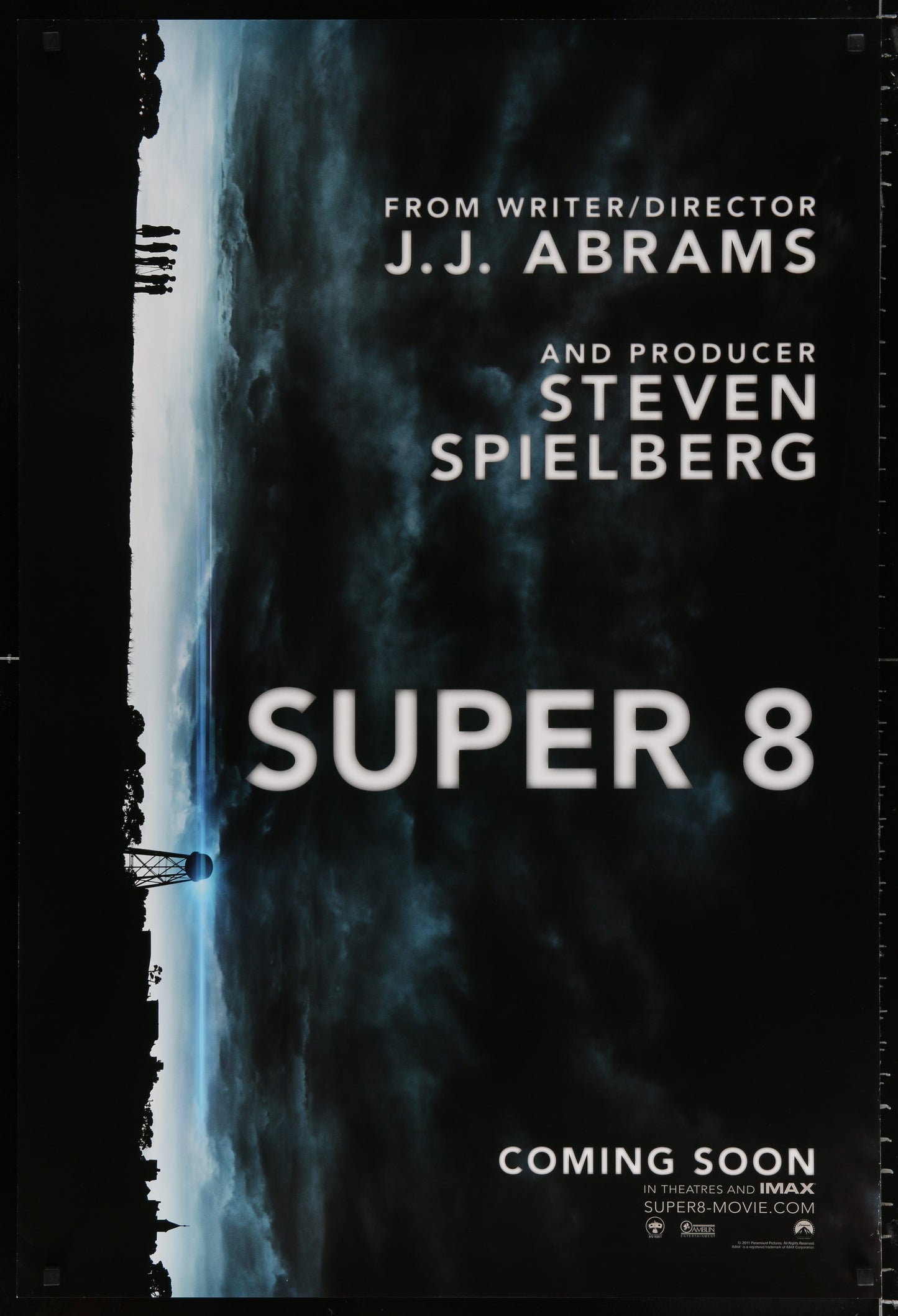 An original movie poster for the film SUPER 8