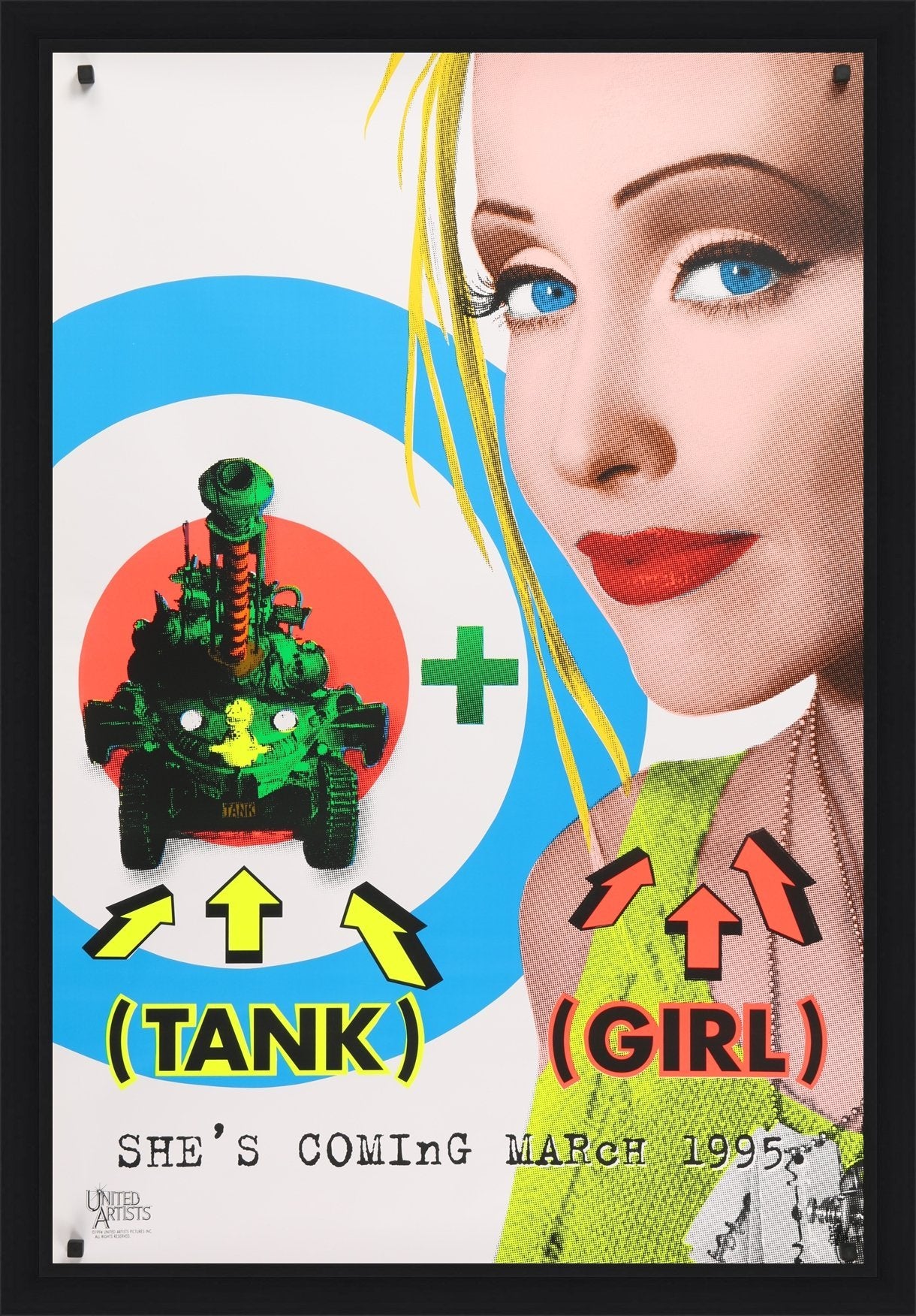An original movie poster for the film Tank Girl