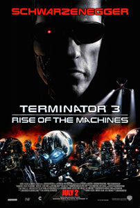 An original movie poster for the film Terminator 3 Rise of the Machines