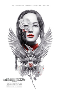 An original movie poster for the film The Hunger Games Mockingjay Part 2