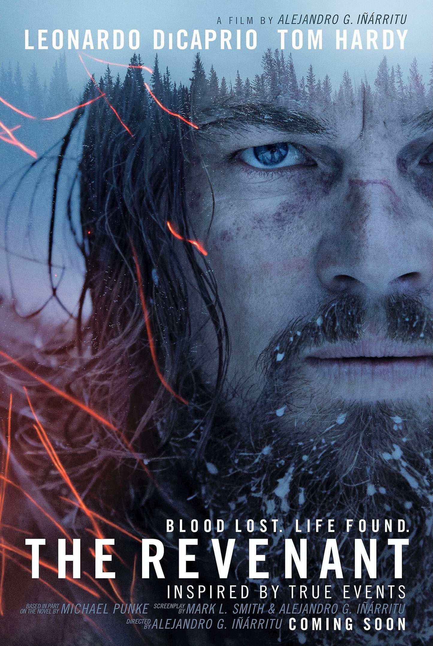 An original movie poster for the Leonardo DiCaprio film The Revenant