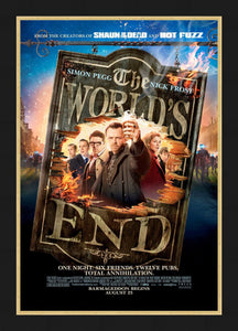 An original movie poster for the Edgar Wright film The World's End