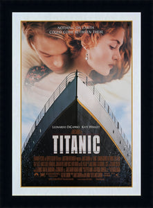 An original movie poster for the film Titanic