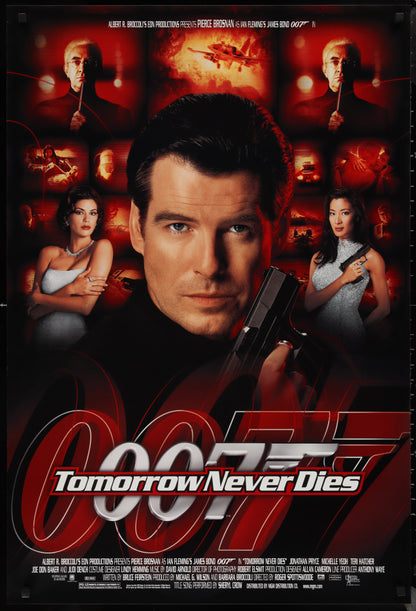 An original movie poster for the James Bond film Tomorrow Never Dies
