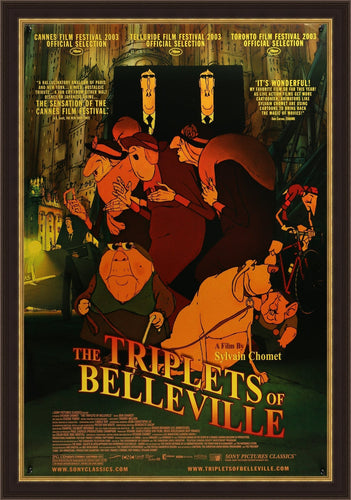 An original movie poster for The Triplets of Belleville (Les Triplettes de Bellville)