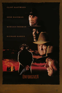 An original movie poster for the Clint Eastwood film Unforgiven