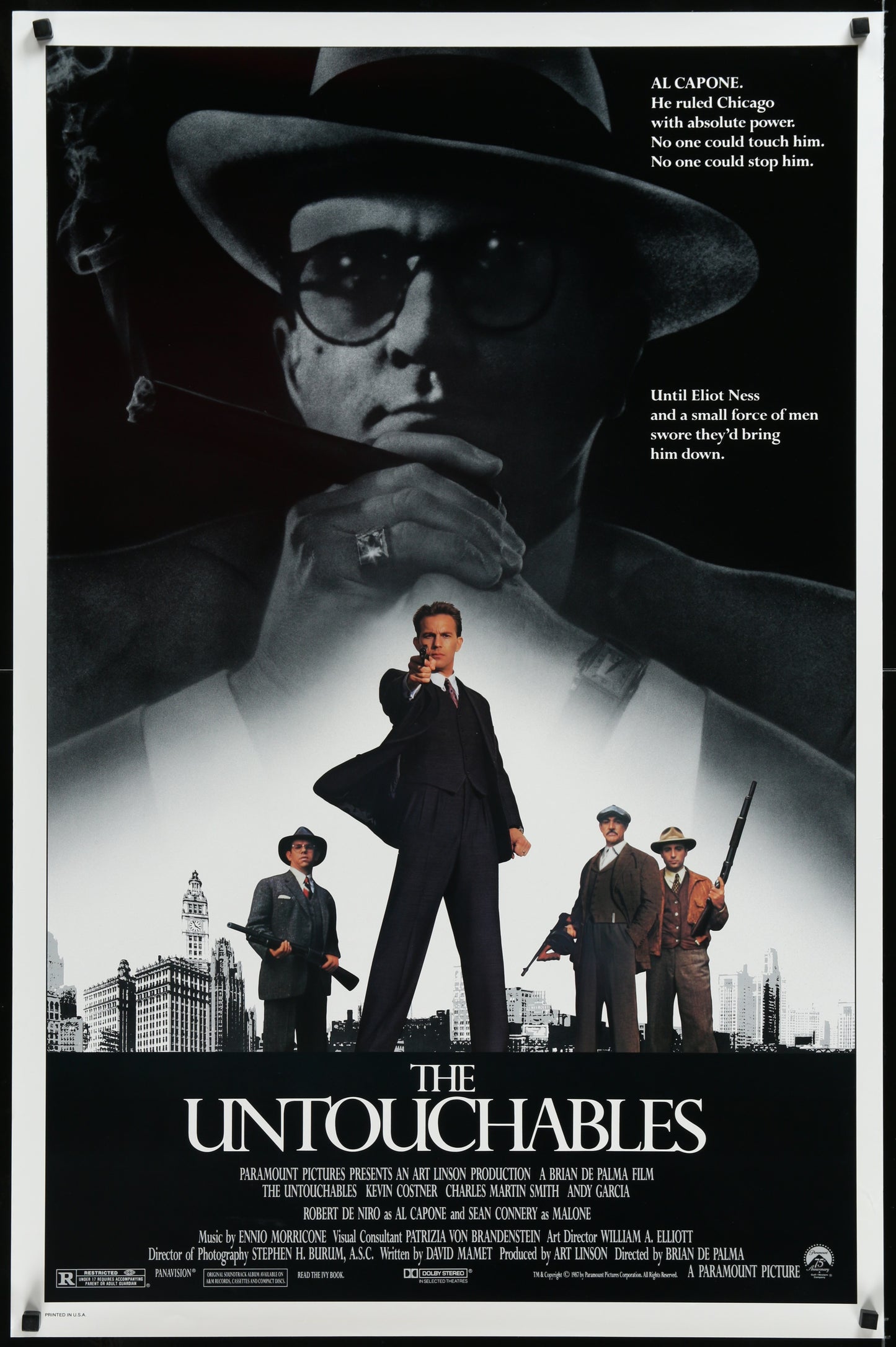 An original movie poster for the Brian de Palma film The Untouchables