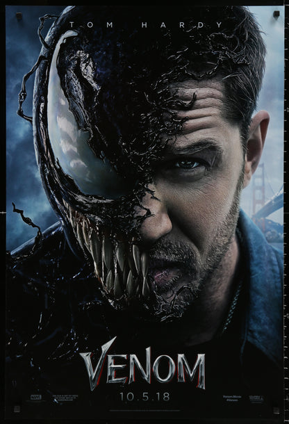 An original movie poster for the film Venom with Tom Hardy