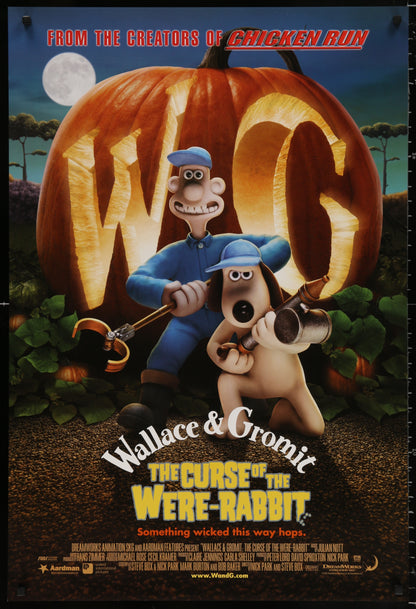 An original movie poster for the Aardman film Wallace and Gromit The Curse of the Were Rabbit