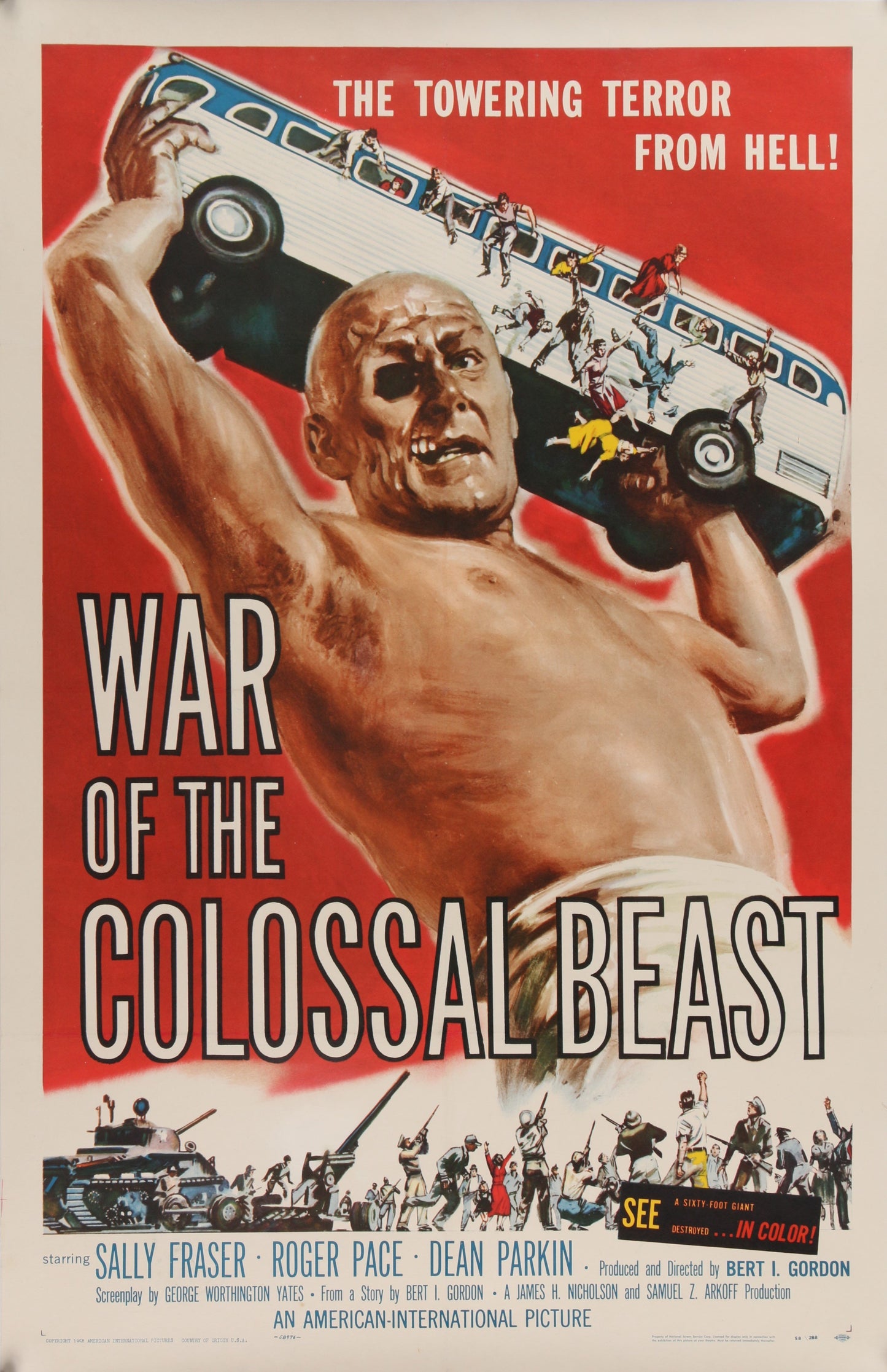 An original movie poster for War of the Colossal Beast by Albert Kallis