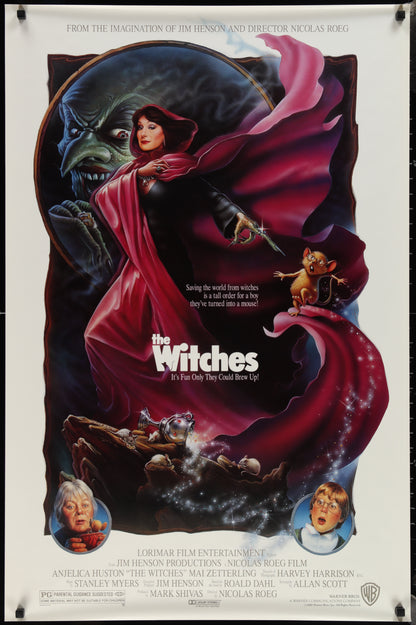An original movie poster for the Jim Henson film The Witches