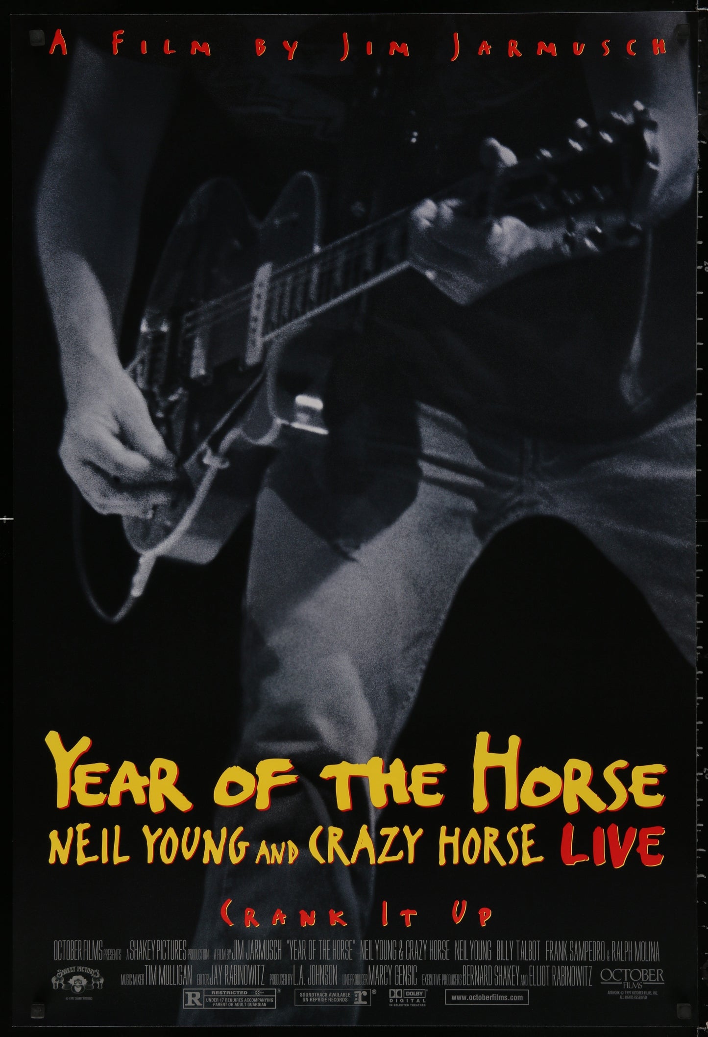An original movie poster for the Neil Young documentary Year of the Horse