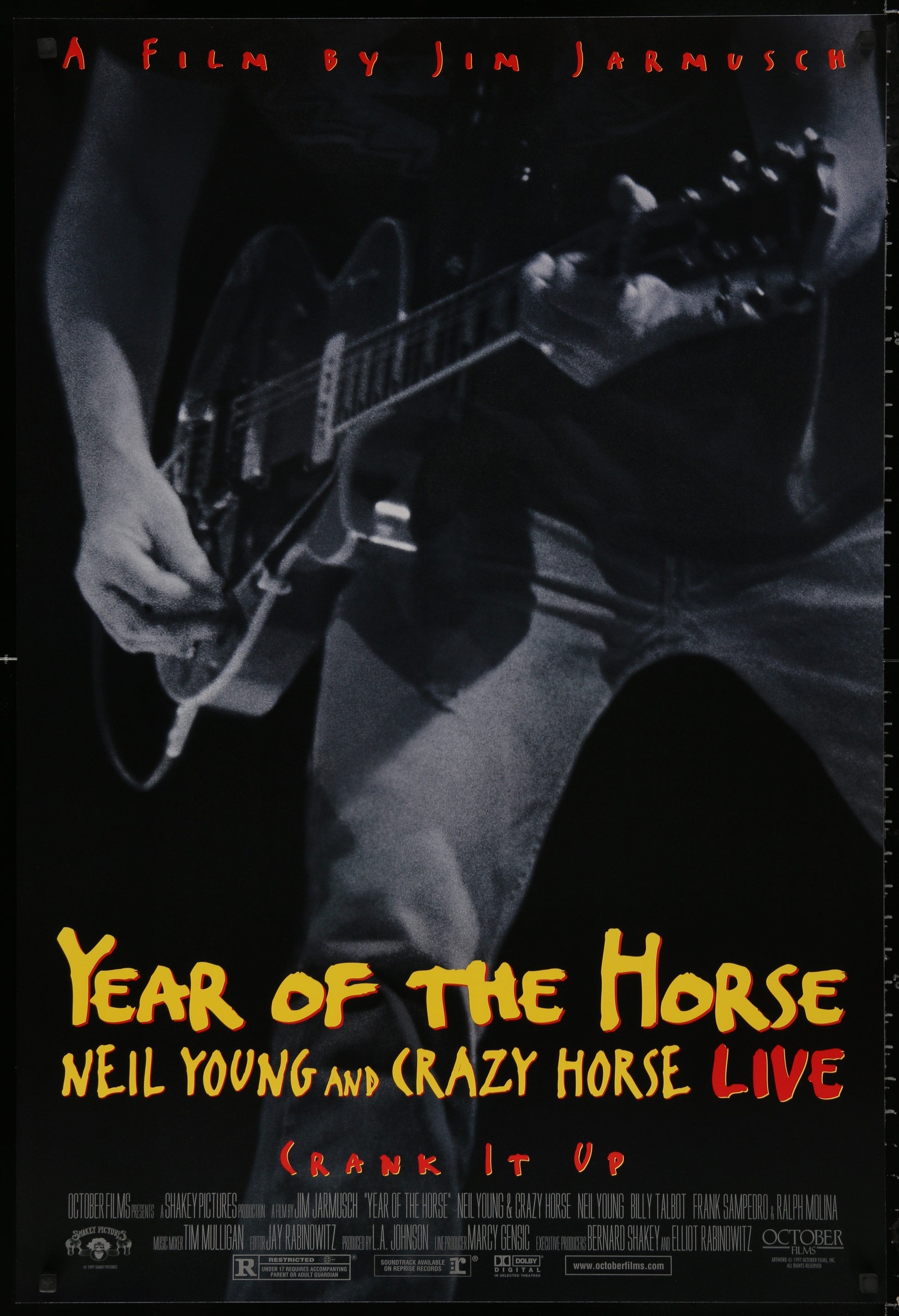 An original movie poster for the Neil Young documentary Year of the Horse