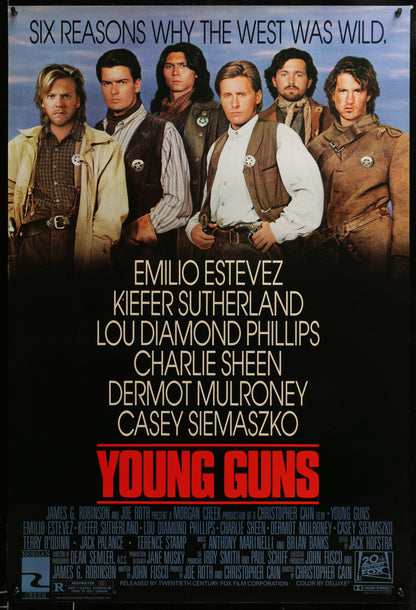 An original movie poster for the film Young Guns