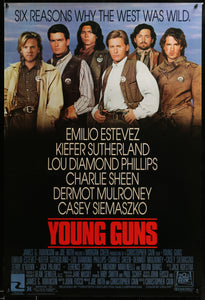 An original movie poster for the film Young Guns