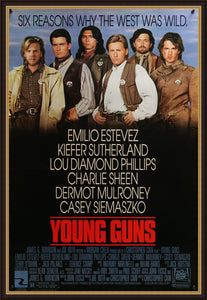 An original movie poster for the film Young Guns